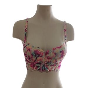 Victoria's Secret Floral Multicolor Lace Bralette Small